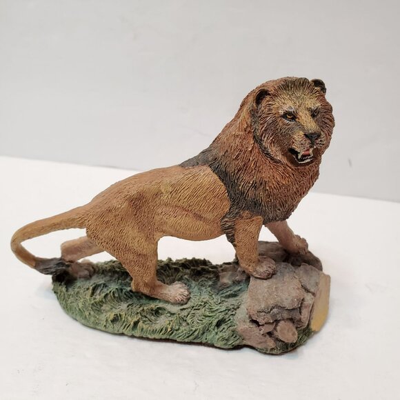 Vintage Franklin Mint Lion Sculpture Figurine 1987 Panthera Leo Persica Wildlife - Picture 1 of 6
